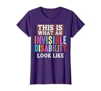 Así es como se ve una discapacidad Invisible Camiseta, Mujer, Morado, S