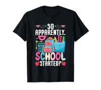 Así que aparentemente la escuela comenzó lindos lápices de mochila Camiseta