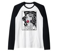Así Que aparentemente Soy una Chica dramática del Pop Art Vintage, Cita Divertida Camiseta Manga Raglan