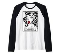 Así Que aparentemente Soy una Chica dramática del Pop Art Vintage, Cita Divertida Camiseta Manga Raglan