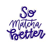 Así que matcha mejor caligrafía lineal arte de palabras letras Calcomanías de letras 54.6x62cm Removible sin dejar pegamento Azul oscuro