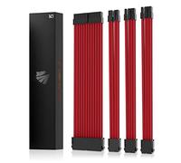 AsiaHorse 18AWG PSU - Cable alargador para GPU/CPU, adaptador de corriente con peines, 24 pines (6+2) PIN/(4+4) PIN, 30 cm, color rojo