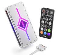 AsiaHorse ASH-1 Hub para Ventiladores PC ARGB PWM con Controlador [20 Efectos ARGB] [Modo Aprendizaje de Color Único] 9 Puertos PWM 4-Pin & 9 Puertos RGB 5V 3-Pin, Entrada de Alimentación SATA