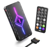 AsiaHorse ASH-1 Hub Para Ventiladores PC ARGB PWM Con Controlador [20 Efectos ARGB] [Modo Aprendizaje De Color Único] 9 Puertos PWM 4-Pin & 9 Puertos RGB 5V 3-Pin, Entrada De Alimentación SATA, Sync R