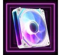 AsiaHorse COSMIQ Ventilador RGB para PC 120 mm Reverse, ARGB con conexión en cadena, espejo infinito, FDB, 2000 RPM, 68,5 CFM, 24 ledes, 4 pines PWM y 5V 3 pines con controlador Blanco.