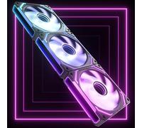 AsiaHorse COSMIQ Ventiladores RGB para PC 120 mm, set de 3 ventiladores ARGB con conexión en cadena, espejo infinito, FDB, 2000 RPM, 68,5 CFM, 24 ledes, 4 pines PWM y 5V 3 pines con controlador negro