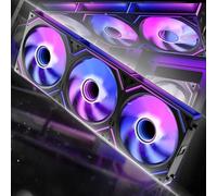 AsiaHorse DAWN Pro RGB - Ventilador para PC, 120 mm, 3 unidades, ARGB Daisy Chain, Infinity Mirror, HDB, 2 m³, 1850 rpm, 2,6 mmH2O, 4 pines PWN, 3 pines ARGB de 5 V, Asus Aura ASRock GIGABYTE MSI