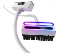 AsiaHorse Hydrus 24-Pin ATX Cable de extensión, PSU Motherboard Power Cable, 18AWG Sleeved 5V 3-Pin ARGB Sync - Blanco