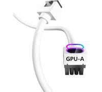 AsiaHorse Hydrus - Cable alargador GPU de 8 pines (tipo A - clip inferior), cable de alimentación PCIE para tarjeta gráfica (no para CPU), 18 AWG Sleeved, 5 V ARGB Sync, color blanco
