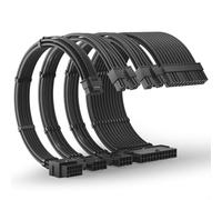 AsiaHorse Kit de cable de extensión de fuente de alimentación 12VHPWR para RTX serie 50/40, kit de extensión de cable Pcie 5.0 de 16 AWG Pcie 5.0, kit de cable trenzado suave de 16 pines a 16 pines
