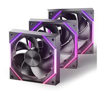 AsiaHorse Nyota ARGB Ventilador PC 120MM Reverse [3 Piezas] [HDB] Ventilador RGB de 2000 RPM/61.5 CFM/2,16 MMH2O 5V 3 pines ARGB 12V 4pines PWM vida útil de 50000 horas