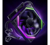 AsiaHorse Nyota Pro Ventilador de 120 mm de pala inversa, ventilador de PC de 120 mm Daisy Chain, succión (entrada) para el suelo/lado, ARGB PWM 2000 RPM, ventilador de carcasa silencioso, negro