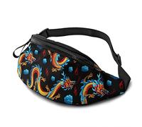 Asian Chinese Dragons Casual Fanny Riñonera Riñonera Cinturón Deportivo Ligero Ajustable Riñonera para Deportes Correr Senderismo Ciclismo Caminar