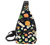 Asian Cuisine (1) Mochila cruzada pequeña para viajes, deportes, senderismo, Multicolor 01, 11.8x7x1.5in/30x18x4cm