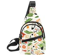 Asian Cuisine (1) Mochila cruzada pequeña para viajes, deportes, senderismo, Multicolor 03, 11.8x7x1.5in/30x18x4cm