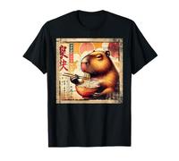 Asian Graphics, Ramen Capybara Anime Vintage Japanese Poster Camiseta