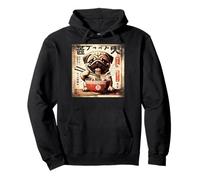 Asian Graphics, Ramen Pug Dog Anime Vintage Japanese Poster Sudadera con Capucha