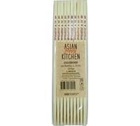 ASIAN HAPPY KITCHEN - Palillos de bambú con estampado asiático, 24 cm, 10 pares por paquete