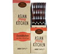 ASIAN HAPPY KITCHEN - Palillos de madera con estampado de peces, 22cm, 8 pares por paquete