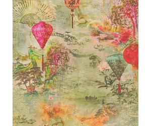 Asiático Fusión Linterna AS Creation Papel Brillante Múltiple 37466-1 Japones De