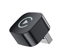 ASICPLB Adaptador Carplay Inalámbrico para Toyota C-HR 2019 2020 2021 2022 2023 2024, Adaptador Inalámbrico CarPlay y Android Auto, Adaptador Bluetooth, Convierte Cable a Inalámbrico,A Black