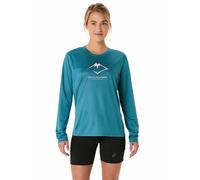 Asics camiseta manga larga Fujitrail Logo vêtement running femme M Bleu