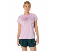 Asics camiseta manga corta Fujitrail Logo vêtement running femme M Rose
