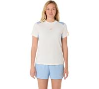Asics Core Camiseta De Manga Corta Mujeres - Crema, Azul Gris XS