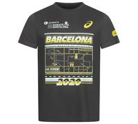 ASICS Maratón De Barcelona Camiseta De Running Para Hombre Negra Nueva