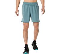 ASICS Pantalones cortos para correr Icon 7In para hombre, color turquesa - Foggy Teal S