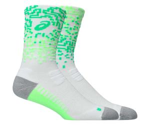 ASICS Performance Run Sock Crew - Unisex - Blanco / Gris / Verde - talla 47-49- modelo 2026