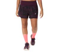 Asics Road 2-N-1 3.5 pulgada para Mujer pantalones cortos | EU XS in Dark Aubergine