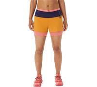 Asics Short de mujer 2in1 Fujitrail Asics. Naranja L