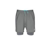 ASICS Shorts de running para hombre ROAD 2in1 7 gris | XL