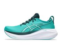 Asics Tenis de Correr Gel-Nimbus 27 para Hombre, Wave Teal/Saxon Green, 45 EU