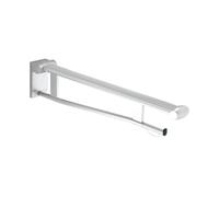 Asidero de soporte plegable KEUCO PLAN Care, con portarrollos de papel higiénico, 850 mm, 34903170838, Color: Aluminio anodizado plata/gris claro