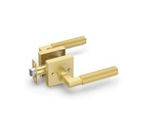 Asidrama 1 paquete de manijas de puerta doradas de privacidad, manija de puerta con pomos de puerta para interiores para dormitorio o baño, manijas de puerta resistentes interiores con cerraduras para