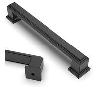 Asidrama Paquete de 10 tiradores de gabinete de cocina color negro mate de 5 pulgadas (128 mm), accesorios para gabinetes de cocina, cajones y aparadores