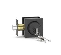 Asidrama Paquete de 2 cerrojos negros, puerta de entrada frontal redonda con llave exterior, seguridad de puerta exterior, juego de cerradura de puerta con llaves, cerrojo muerto de un solo cilindro
