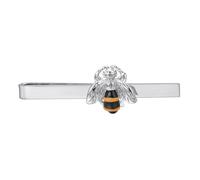 Asienice Clip de corbata de abeja para hombre, color plateado, novedoso, clips de corbata personalizados para vacaciones, clip de corbata de orgullo para hombres, Large, Metales no preciosos, No es