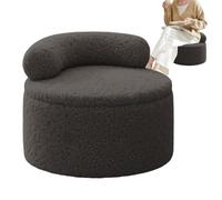 Asiento acolchado otomano - Round Storage Footstool Seat, Shoe Change Chair, Padded Comfort Footrest Furniture Accent Piece, Soft Upholstery Organizer Seating Solution System For Living Room Bedroom