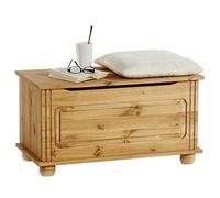 Asiento - Baúl de banco Bristol, madera maciza de pino encerada, con sujeción Protección
