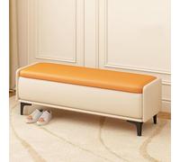 Asiento blando taburete de cambio para zapatos con patas de metal para el extremo de la cama, banco de dormitorio moderno cubierto de cuero, banco de zapatos de almacenamiento moderno, reposapiés