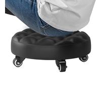 Asiento con Ruedas - Piel sintética de 33 x 33 x 13 cm | Taburete de Suelo bajo con Ruedas, silencioso Movimiento, fácil de Limpiar, Silla de Suelo Multiusos para la preparación del