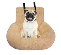 Asiento de algodón para perros, refuerzo para perros, cama de viaje de felpa acogedora con correa de seguridad | cubierta extraíble y lavable, protección del asiento del vehículo para camionetas de