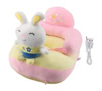 Asiento de apoyo para que el bebé aprenda a sentarse, silla de felpa para que los bebés se sienten con diseño anticaída, sofá recargable para aprender a sentarse, para uso en (Conejita)