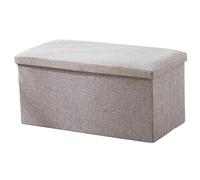 Asiento de banco otomano - Asiento de contenedor de almacenamiento otomano de dise? Elegante | Taburete de almacenamiento otomano gris de dise? plegable | Banco de reposapi?s en el pecho de Gran Cap