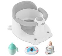 Asiento de Bañera para Bebé a Partir de 6 Meses, Silla Bañera Bebe Antideslizante, Con Taza y Esponja de Baño, adaptador bañera bebe para Bebé para Ducha o Bañera (Gris)