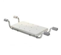 Asiento de bañera para personas mayores gris con almohadillas antideslizantes y tubo de aluminio reforzado, tabla de bañera estable de hasta 120 kg, ajustable de 71 a 81 cm
