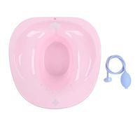 Asiento de Baño de Asiento Tazón Más Profundo Orificios de Drenaje Antideslizante Inodoro Unisex Bañera de Asiento para Hombres Mujeres Hemorroides Cuidado Posparto con Manguera (Rosa)